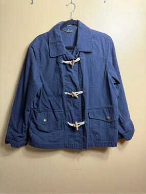 Chaps Canvas Toggle Utility Jacket Navy Blue XL